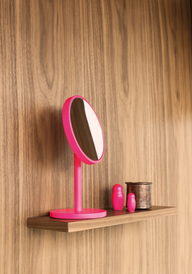 Schönbuch Designer Kosmetikspiegel Beauty drehbar Vergrößerung pink Apartment 8 