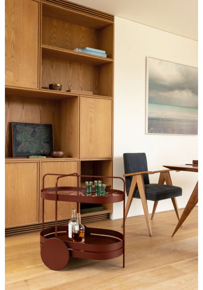 Schönbuch Designer Servierwagen Bar Grace Salon Edition Metall rot zeitlos Sebastian Herkner 