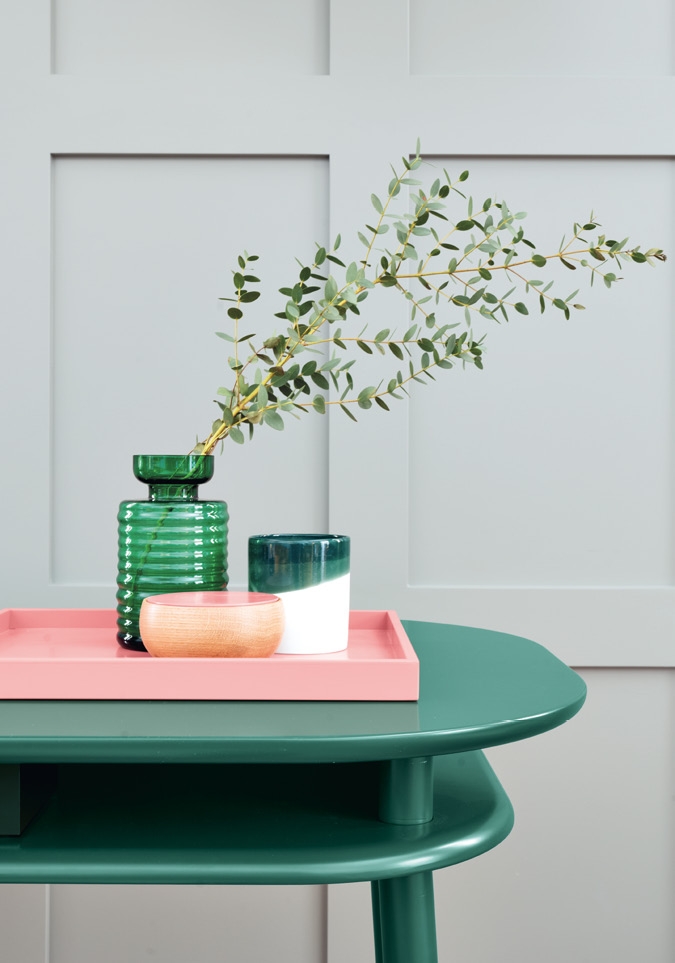Schönbuch Designer Tisch Bureau Holz grün vielseitig Ablagefläche Earnest Studio 