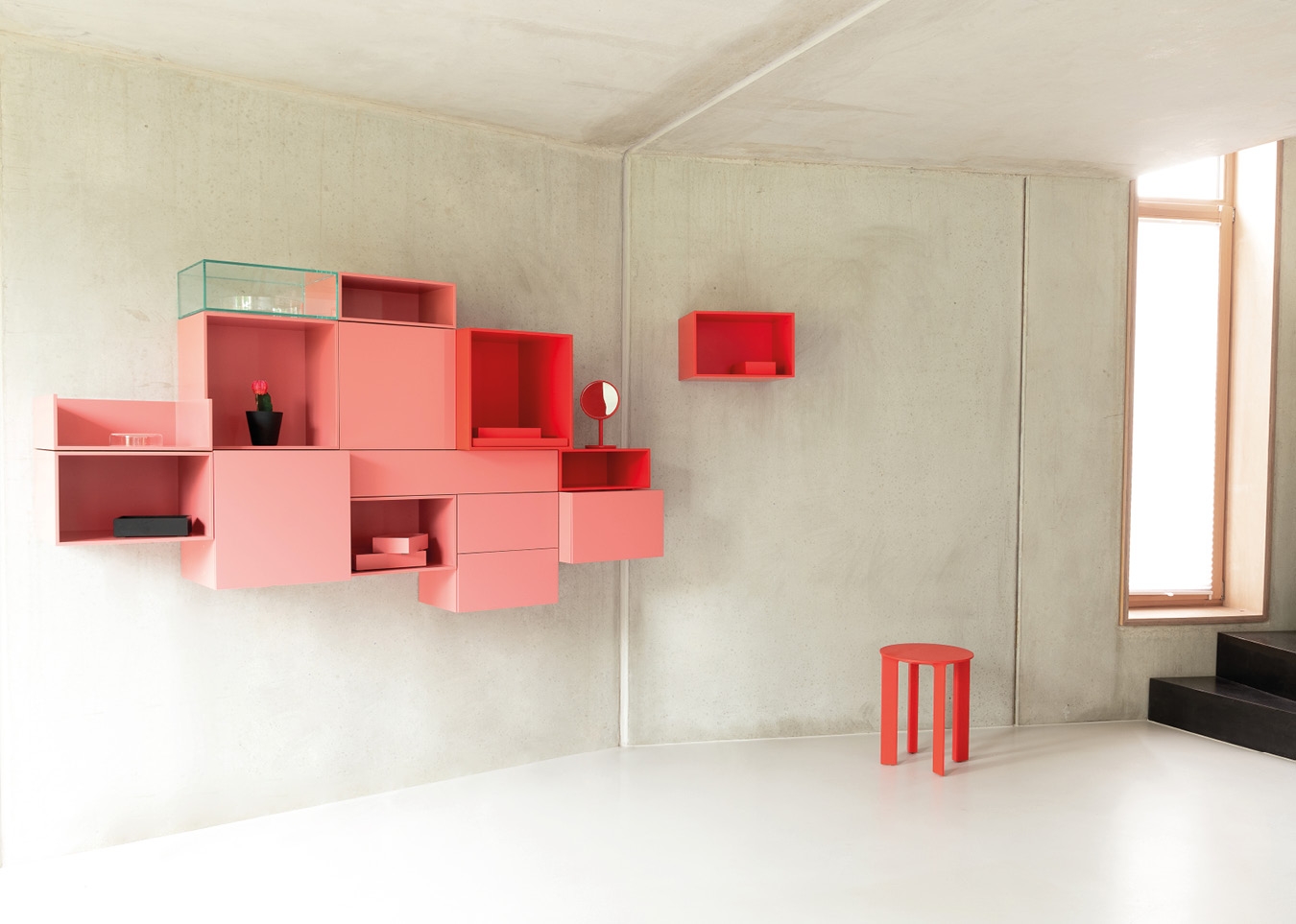 Schönbuch Designer System Cosmo Holz rosa pink funktional individuell puristisch Dante Bonuccelli 