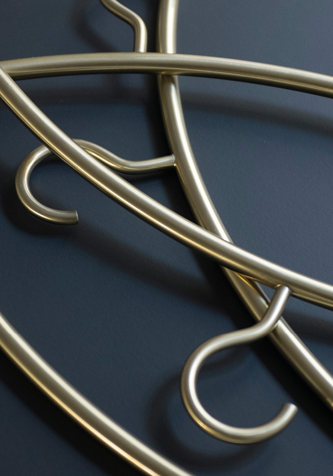 Schönbuch designer coat hanger 0150. metal tube round brass classic