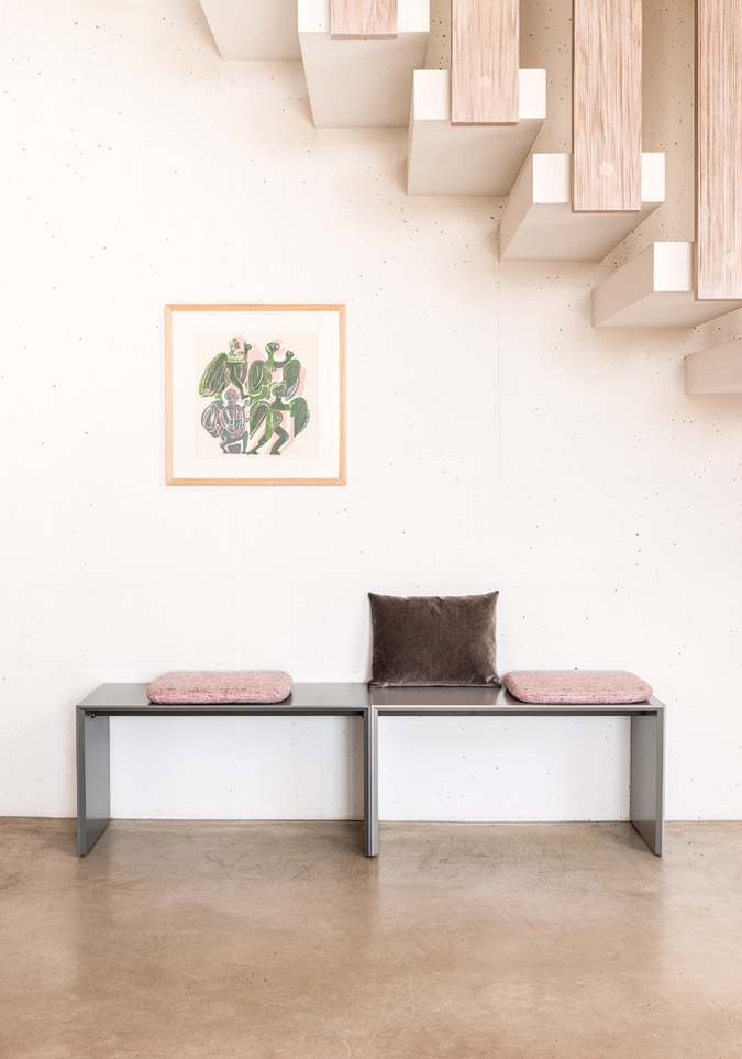 Schönbuch designer bench Add On wood puristic versatile grey Martin Hirth