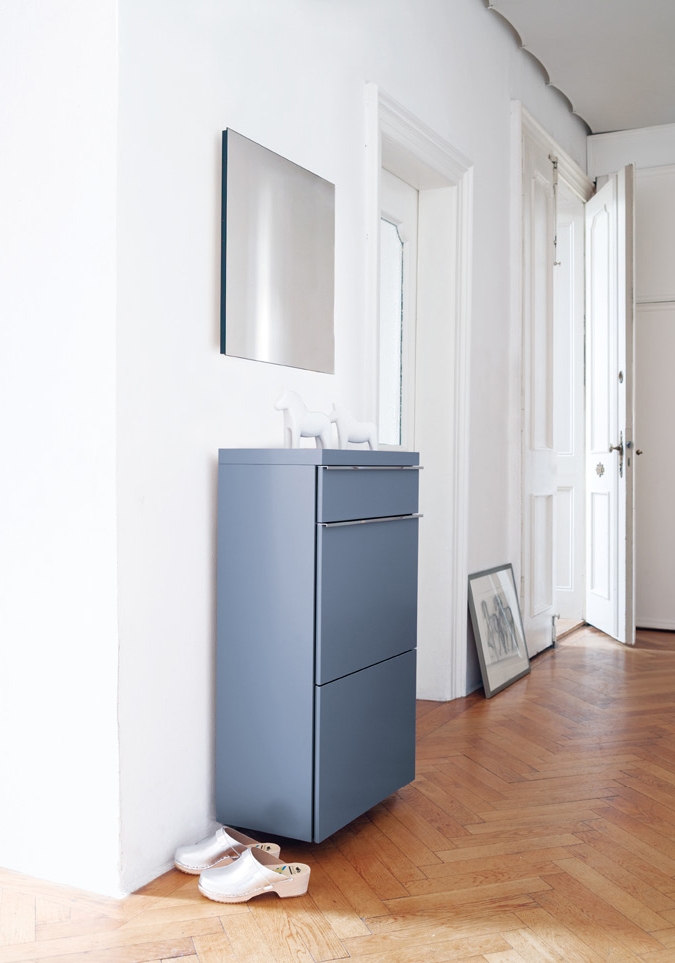 Schönbuch designer shoe cabinet Basic flexible functional light blue