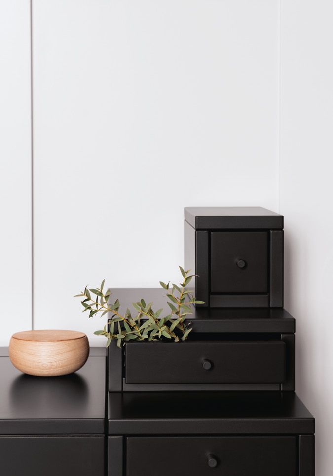 Schönbuch designer writing desk Collect wood metal frame hinged puristic black WIS Design