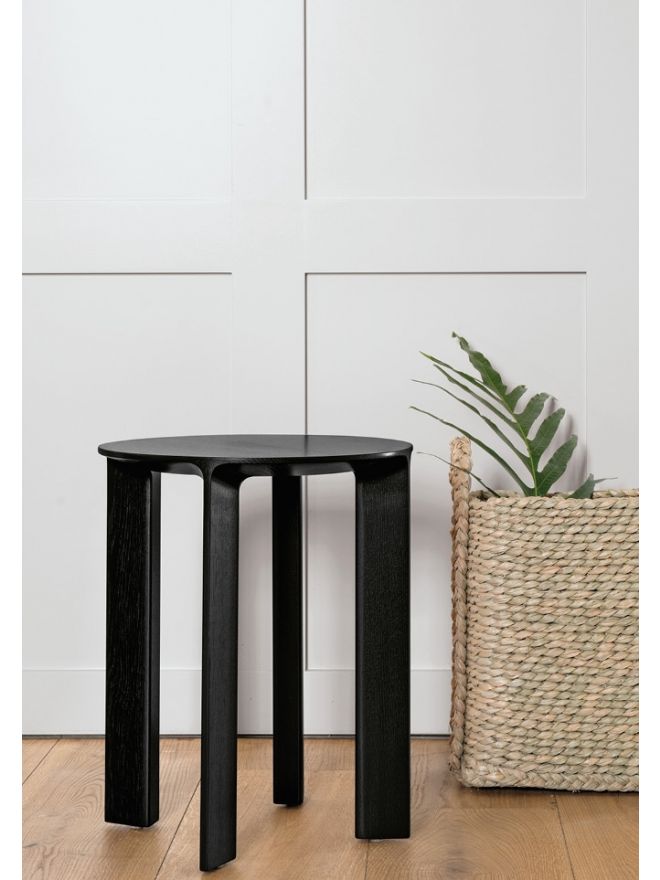 Schönbuch designer stool Hans solid wood black side table studio taschide