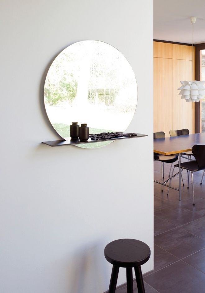 Schönbuch designer wall mirror Cut shelf solid wood timeless studio taschide