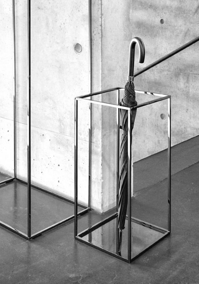 Schönbuch designer umbrella stand Rack metal round white minimalist f/p design