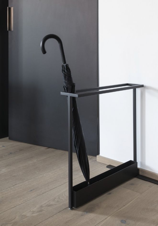 Schönbuch designer umbrella stand Skid square slim black minimalist f/p design