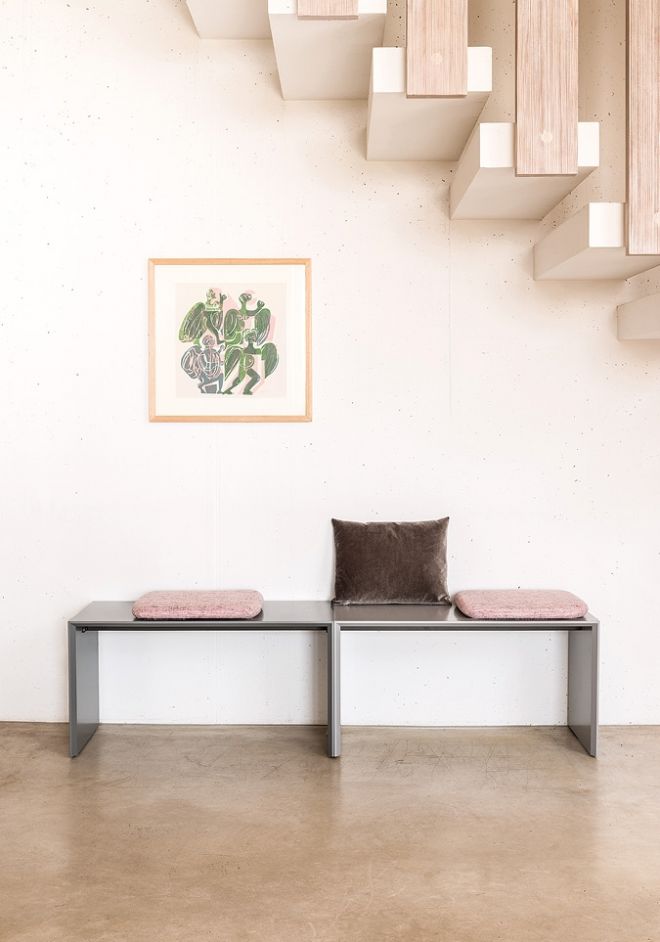 Schönbuch designer bench Add On wood puristic versatile grey Martin Hirth