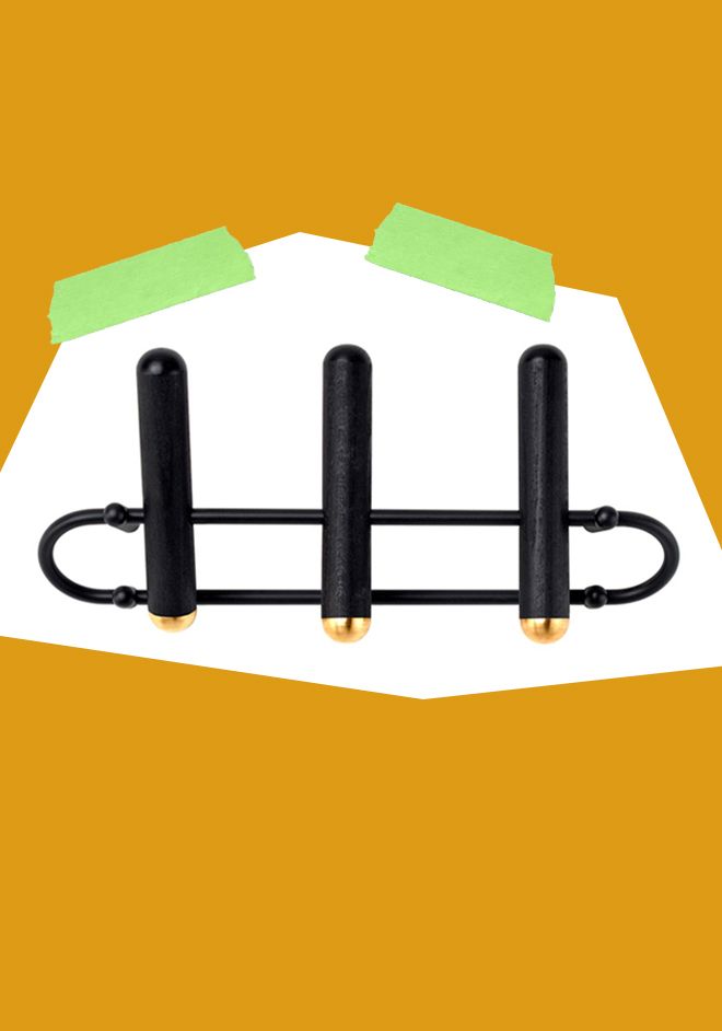 Schönbuch designer hook rail Pin hooks black brass Marc Venot