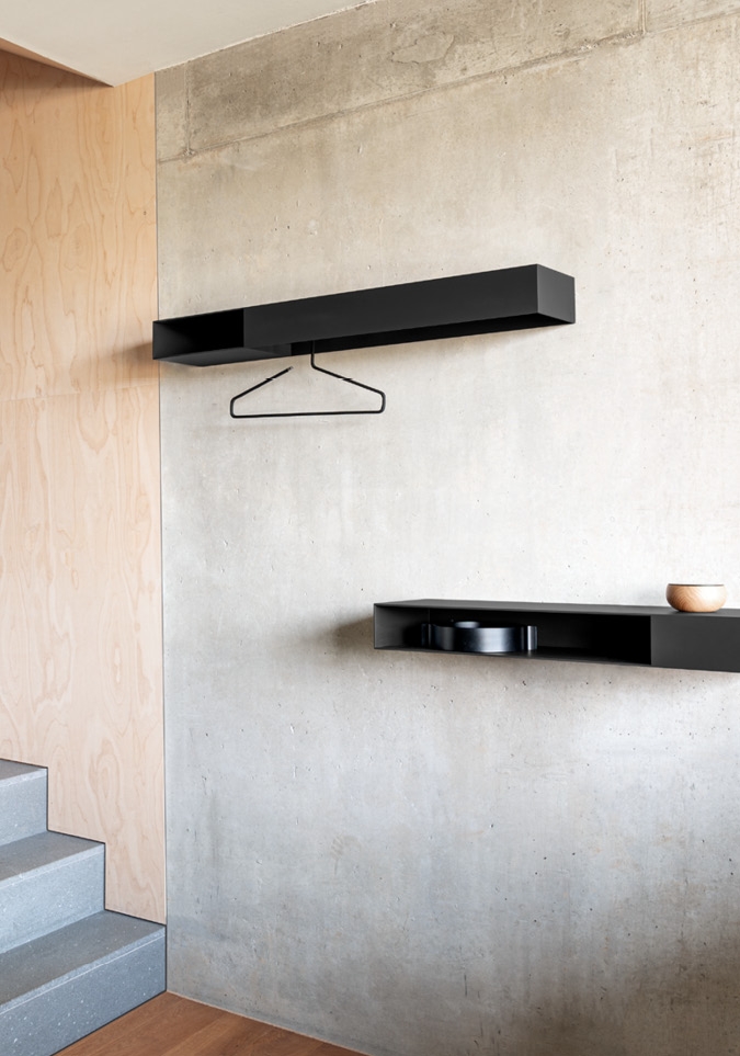 Schönbuch designer wall-mounted coat rack Match metal black space-saving functional Jehs + Laub