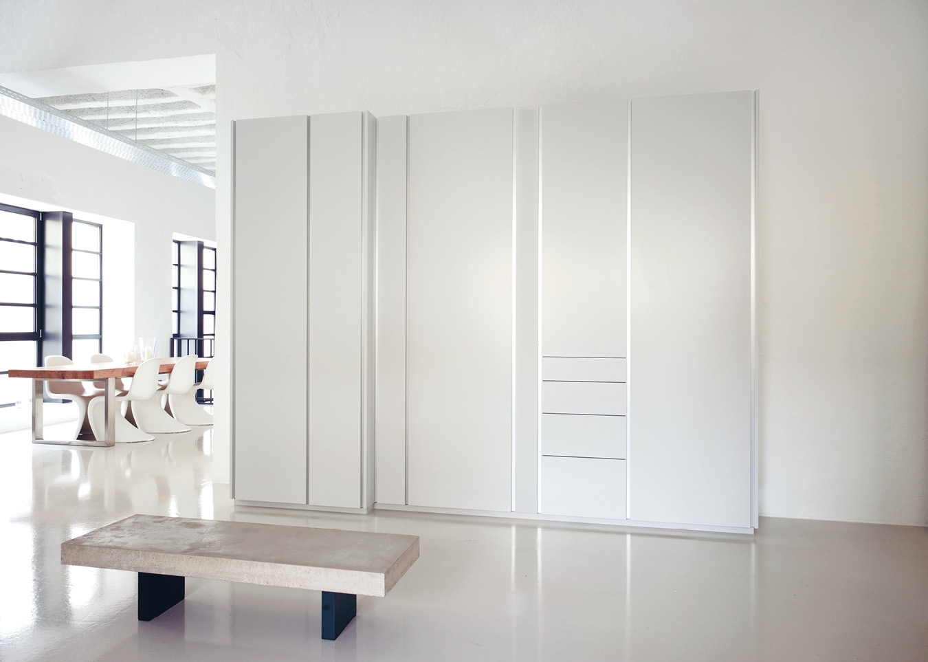 Schönbuch designer modular system Stripes Holz white puristic individual Jehs + Laub