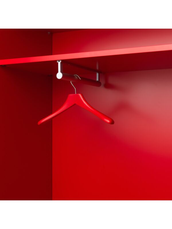 Pull-out hanging rail in natural anodised aluminium