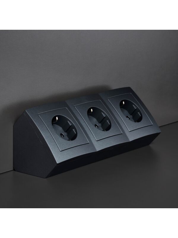 Triple socket for shelf and fixed shelf 