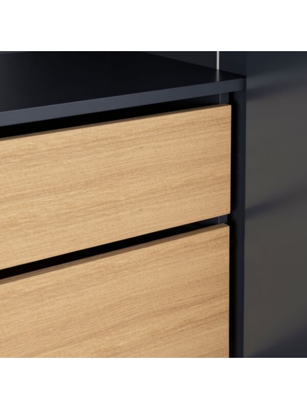 Inner Interior drawers with oak trim front 