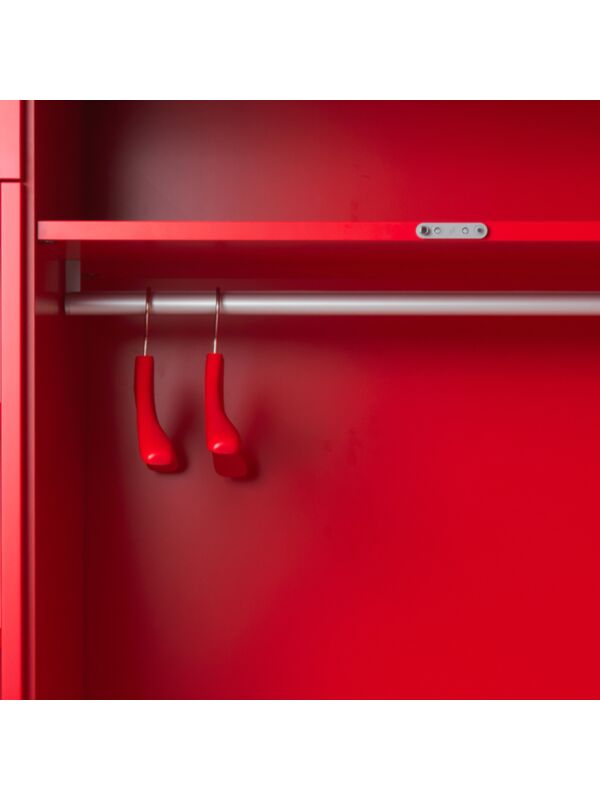 Lengthwise hanging rail in natural anodised aluminium